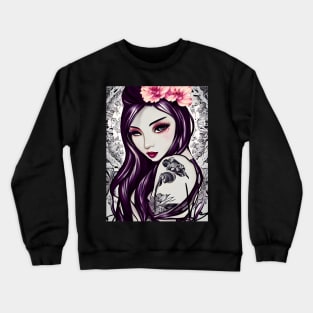 The girl with the flower tattoo Crewneck Sweatshirt